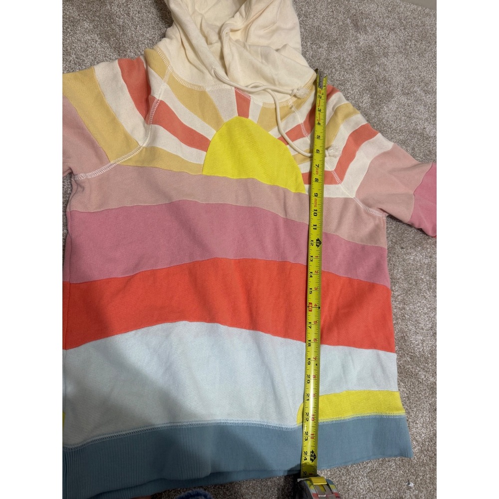 Faherty Soleil Sunray Hoodie Womens Medium Sunrise Cotton Pullover Sweatshirt - Picture 8 of 8